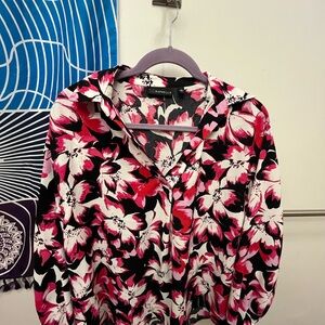 Rafaella Women's Floral Top - Pink and Black